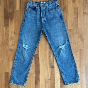 Re/Done Distressed High Rise Jeans